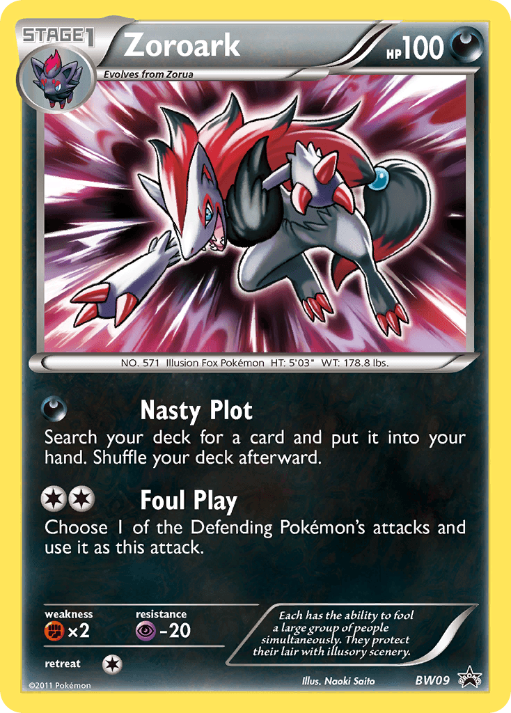 Zoroark from BW Black Star Promos