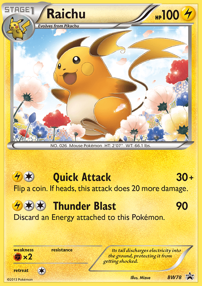 Raichu from BW Black Star Promos