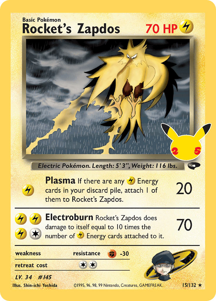 Rocket's Zapdos from Celebrations: Classic Collection