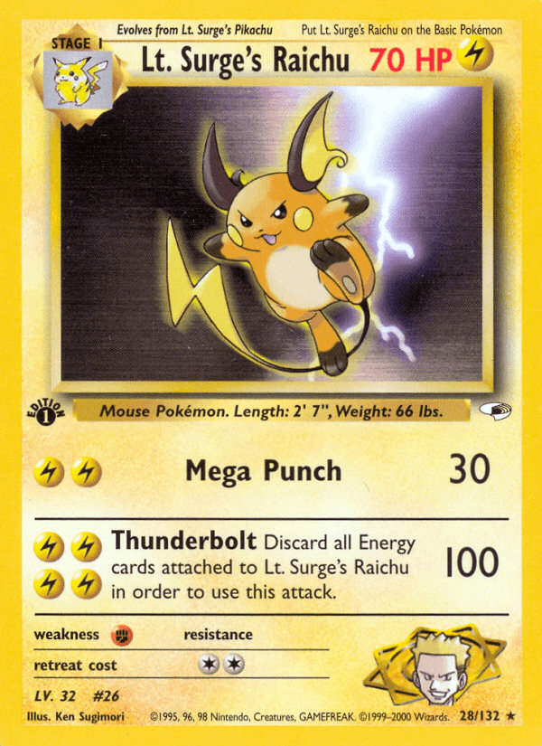 Lt. Surge's Raichu from Gym Heroes