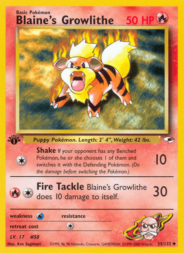Blaine's Growlithe from Gym Heroes
