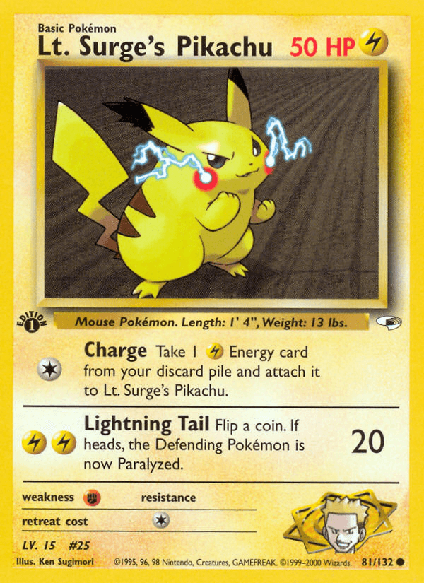 Lt. Surge's Pikachu from Gym Heroes