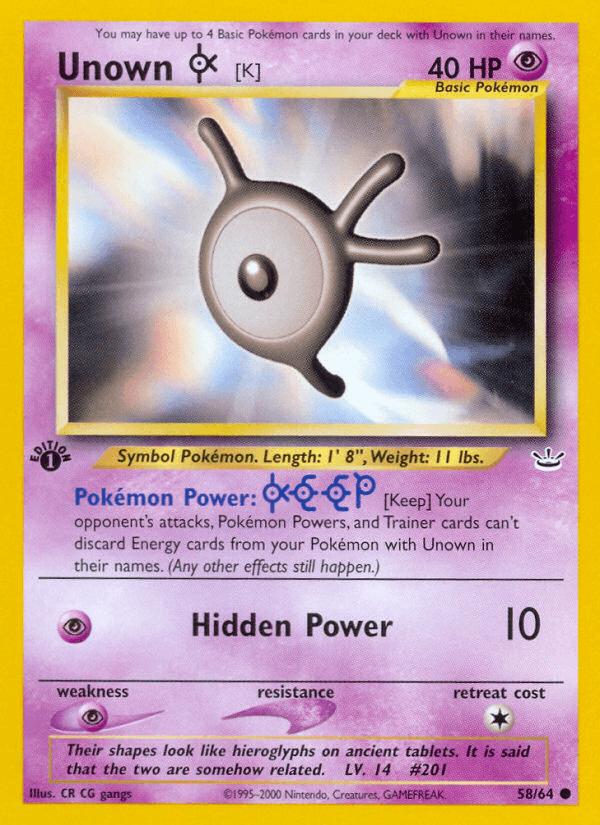 Unown [K] from Neo Revelation