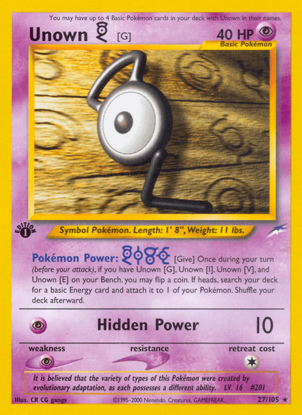 Unown [G] from Neo Destiny