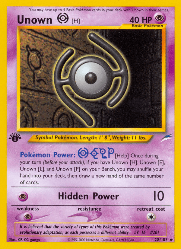 Unown [H] from Neo Destiny