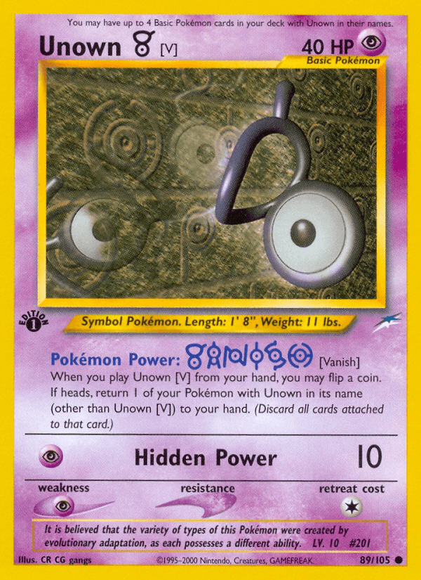 Unown [V] from Neo Destiny