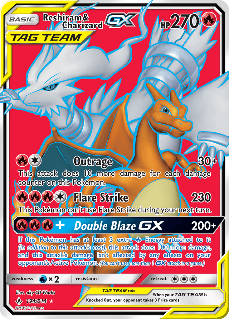 Reshiram & Charizard-GX from Unbroken Bonds