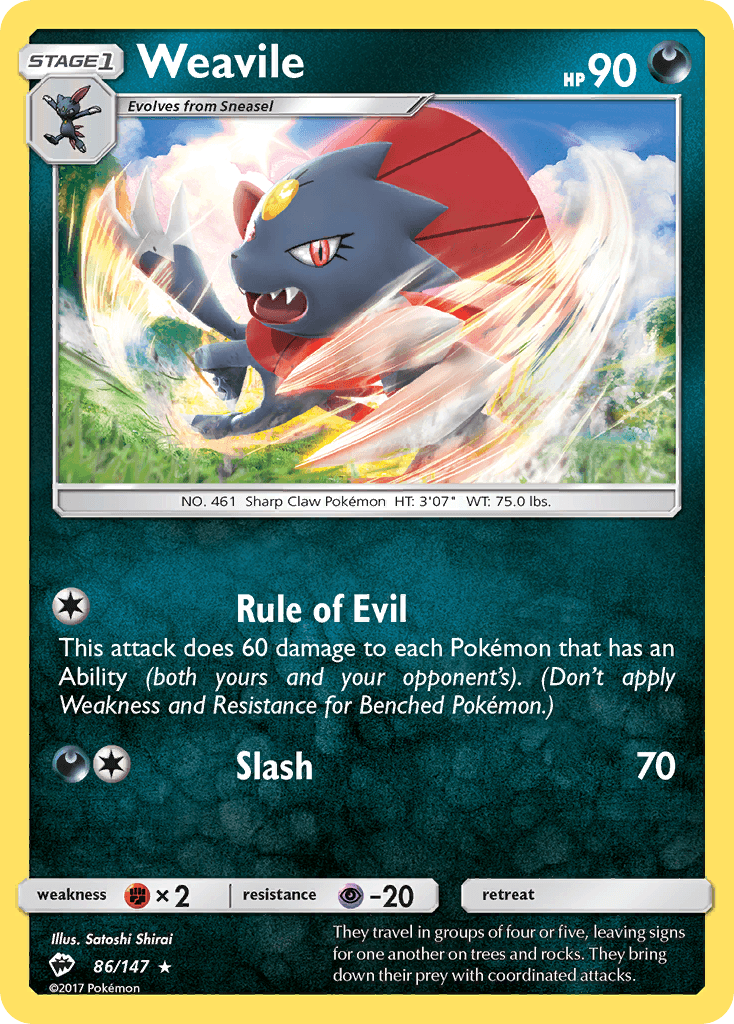 Weavile from Burning Shadows