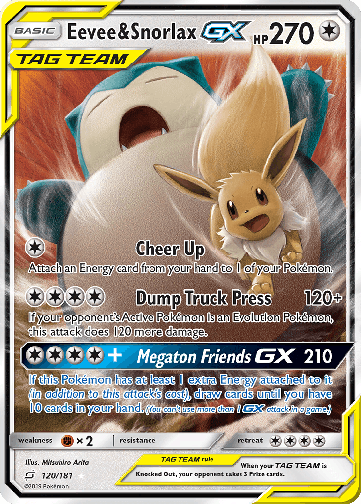 Eevee & Snorlax-GX from Team Up