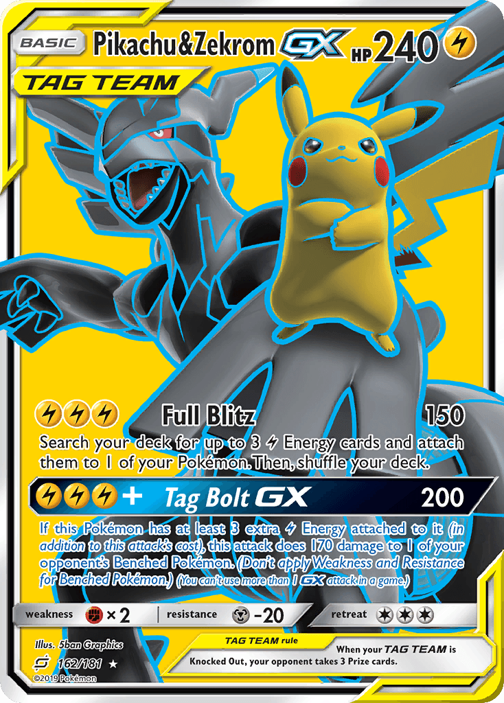 Pikachu & Zekrom-GX from Team Up