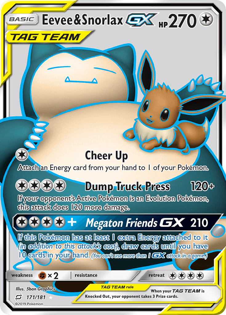 Eevee & Snorlax-GX from Team Up
