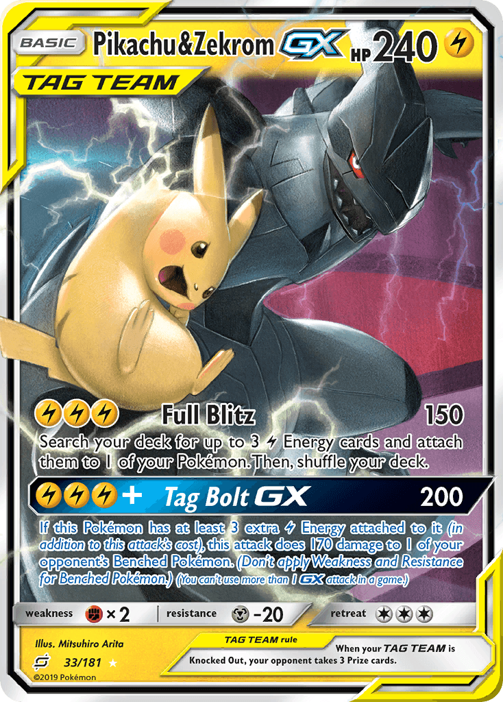 Pikachu & Zekrom-GX from Team Up