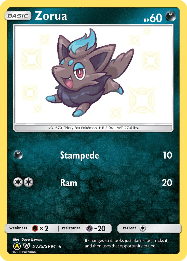 Zorua from Hidden Fates Shiny Vault