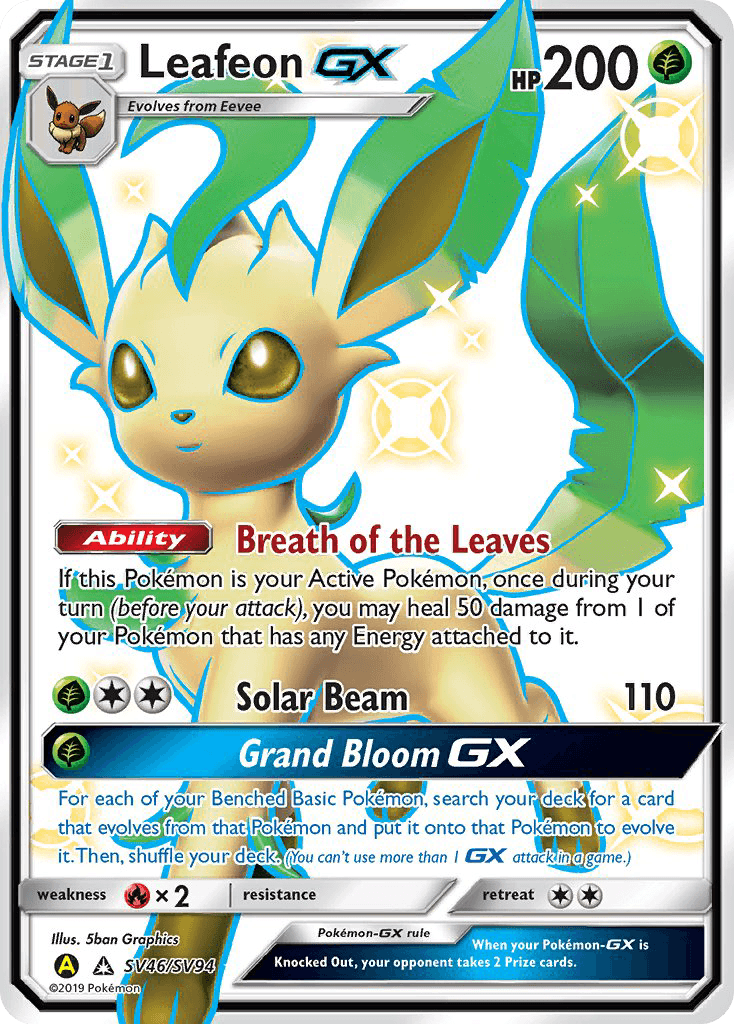 Leafeon-GX from Hidden Fates Shiny Vault