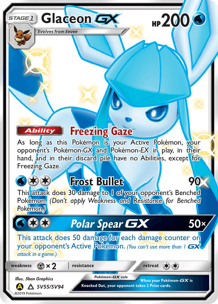 Glaceon-GX from Hidden Fates Shiny Vault
