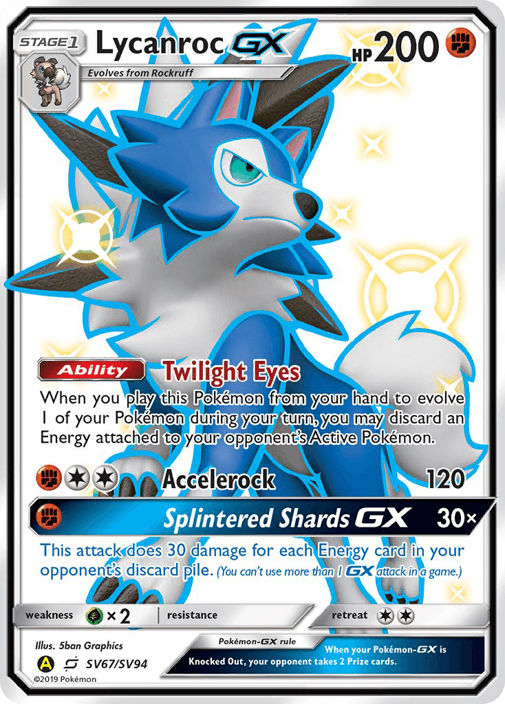 Lycanroc-GX from Hidden Fates Shiny Vault