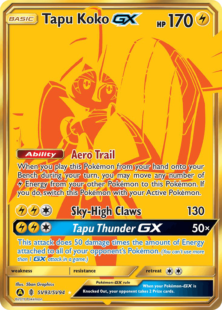 Tapu Koko-GX from Hidden Fates Shiny Vault