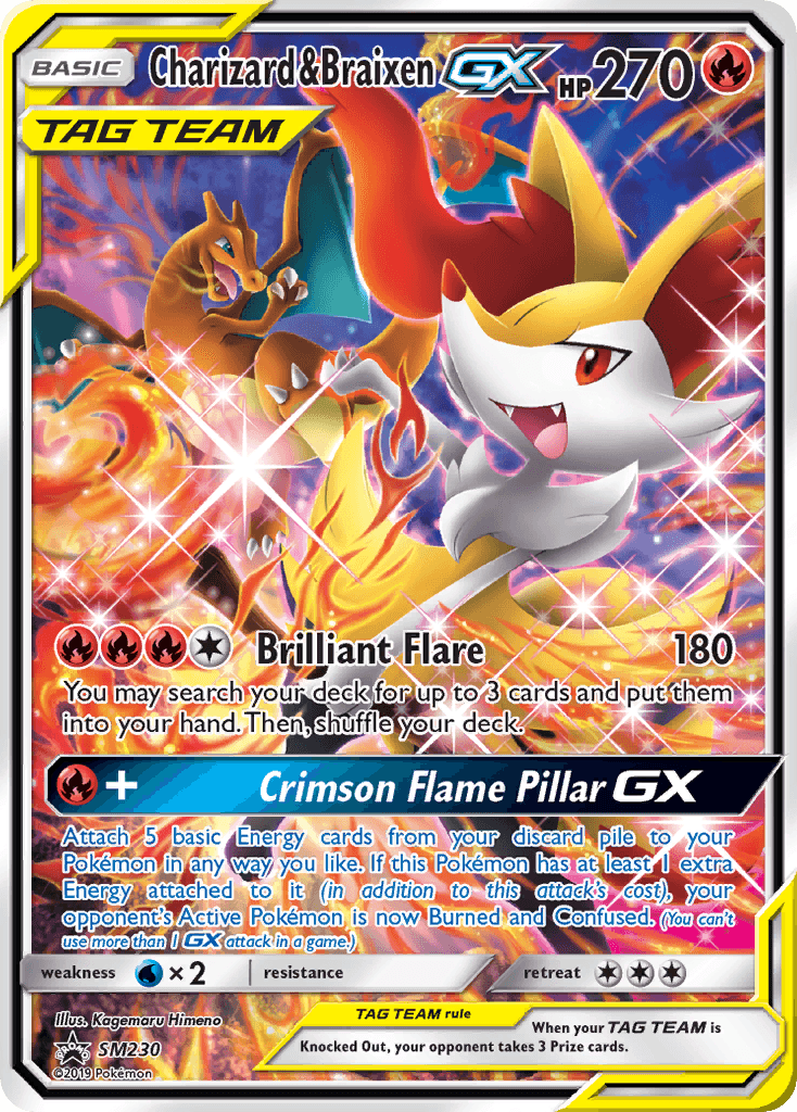 Charizard & Braixen-GX from SM Black Star Promos