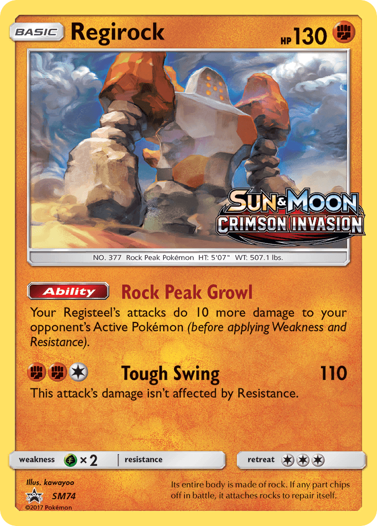 Regirock from SM Black Star Promos