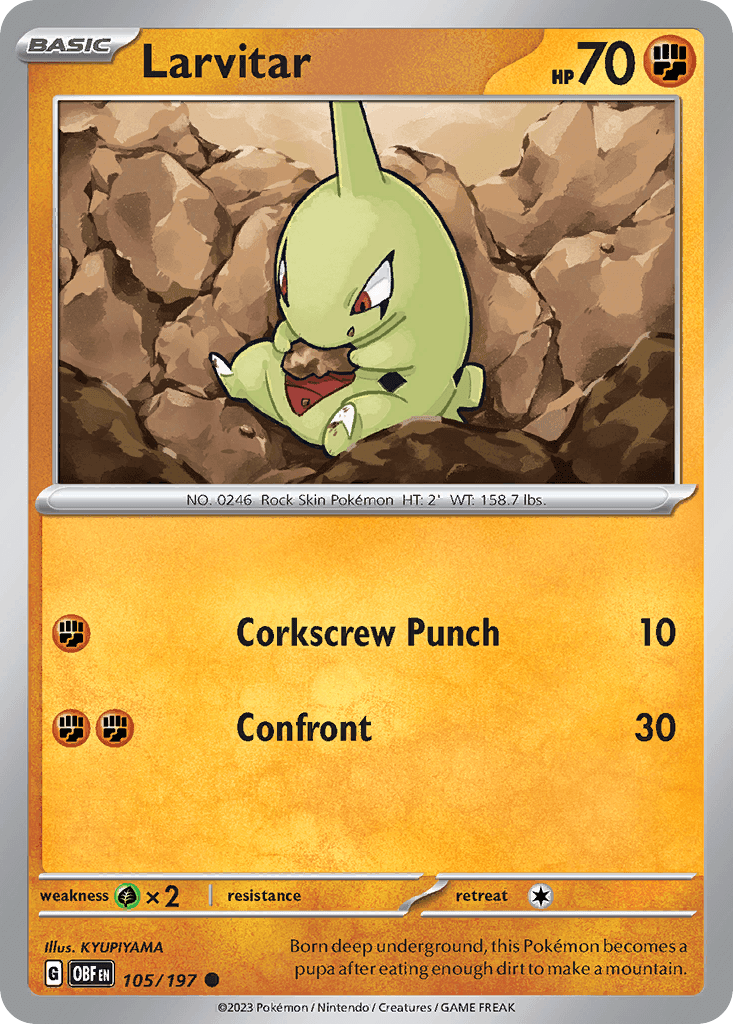Larvitar from Obsidian Flames