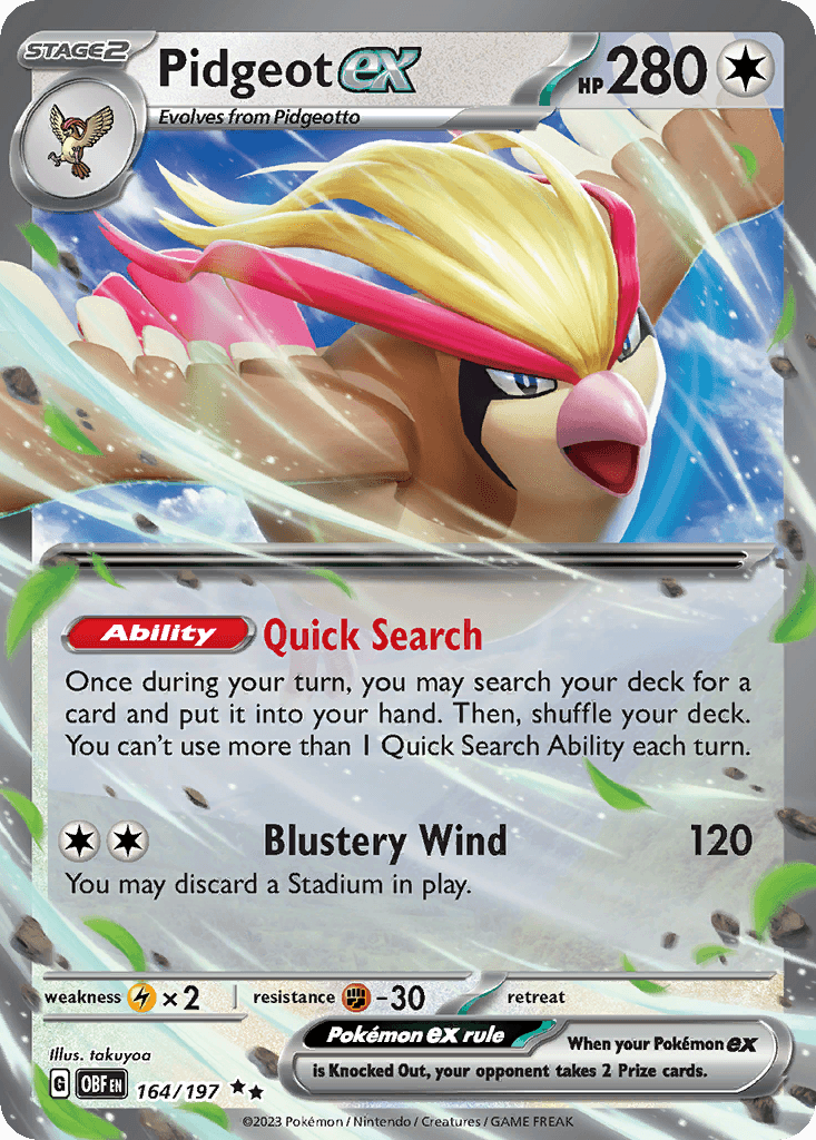Pidgeot ex from Obsidian Flames