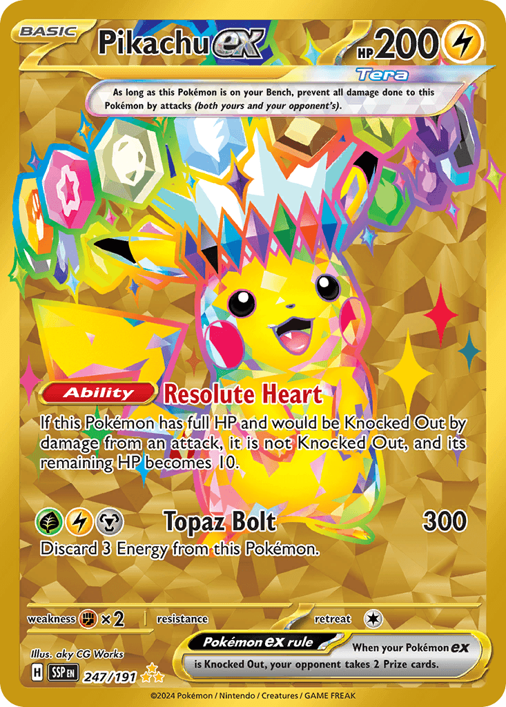 Pikachu ex from Surging Sparks