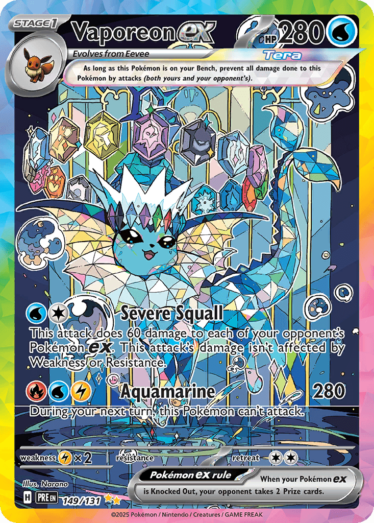Vaporeon ex from Prismatic Evolutions