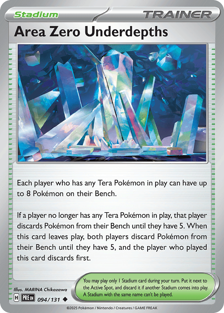 Area Zero Underdepths from Prismatic Evolutions