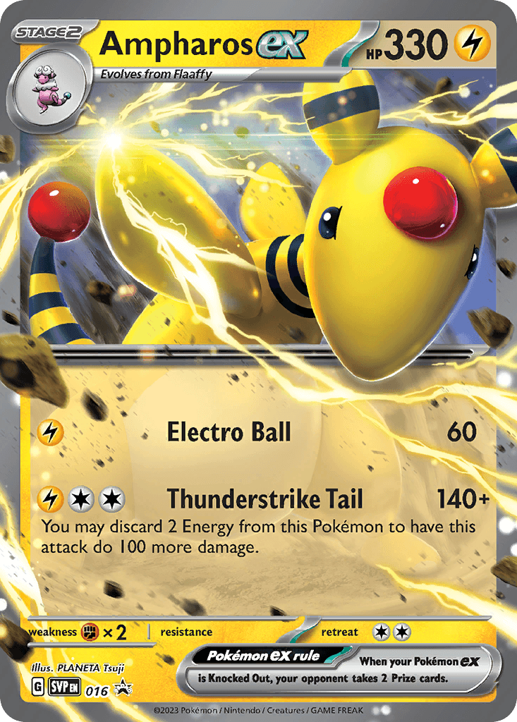 Ampharos ex from Scarlet & Violet Black Star Promos