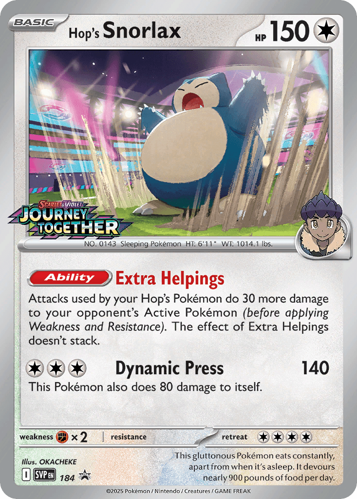 Hop's Snorlax from Scarlet & Violet Black Star Promos