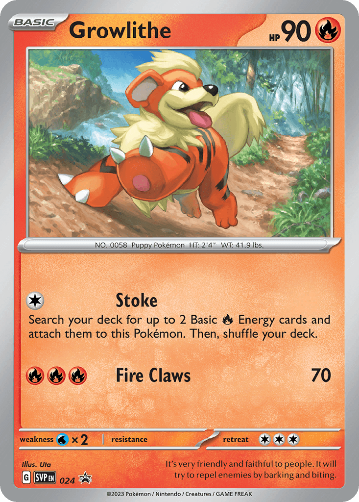 Growlithe from Scarlet & Violet Black Star Promos
