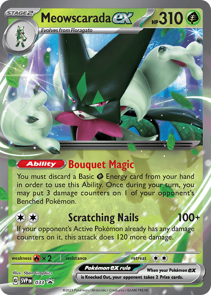 Meowscarada ex from Scarlet & Violet Black Star Promos