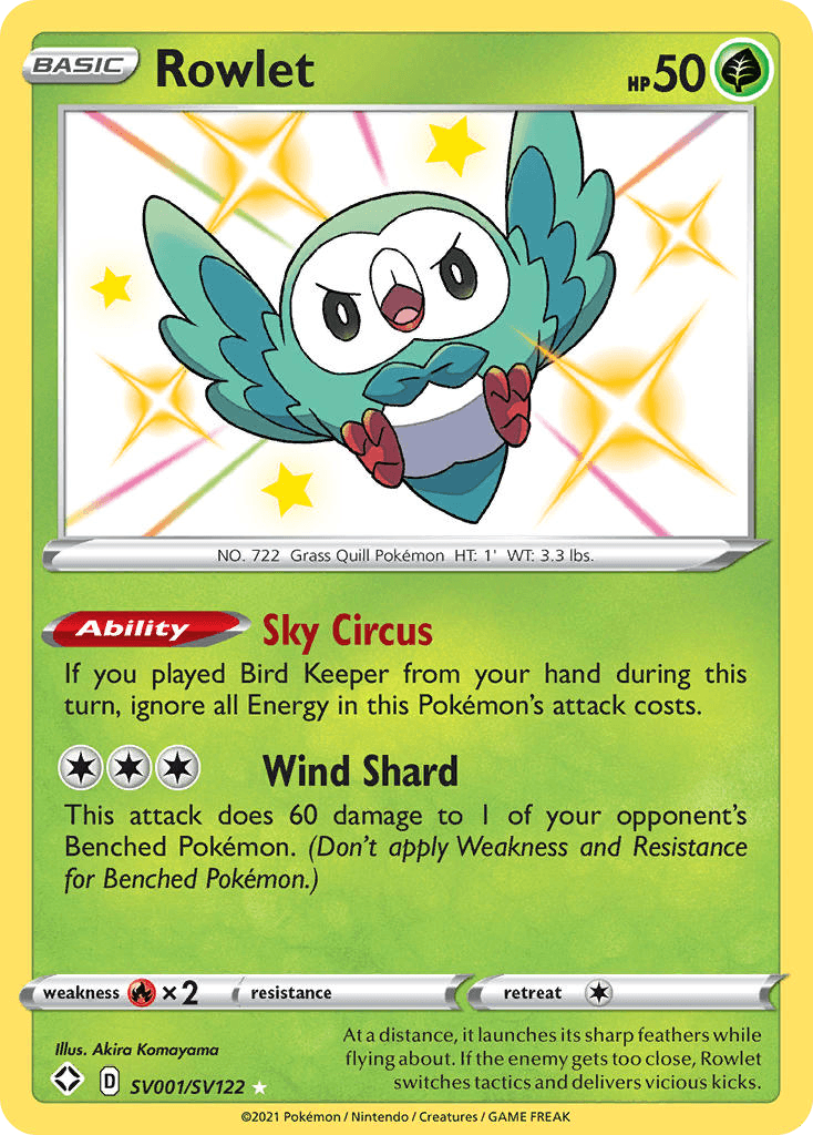 Rowlet from Shining Fates Shiny Vault