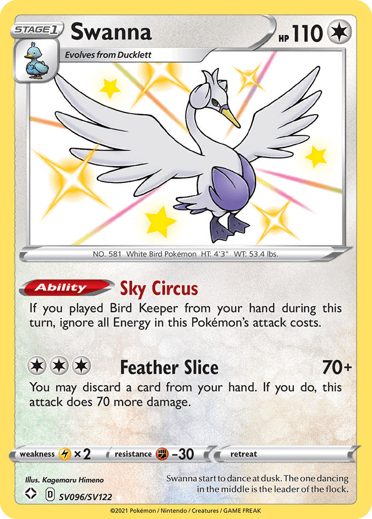 Swanna from Shining Fates Shiny Vault