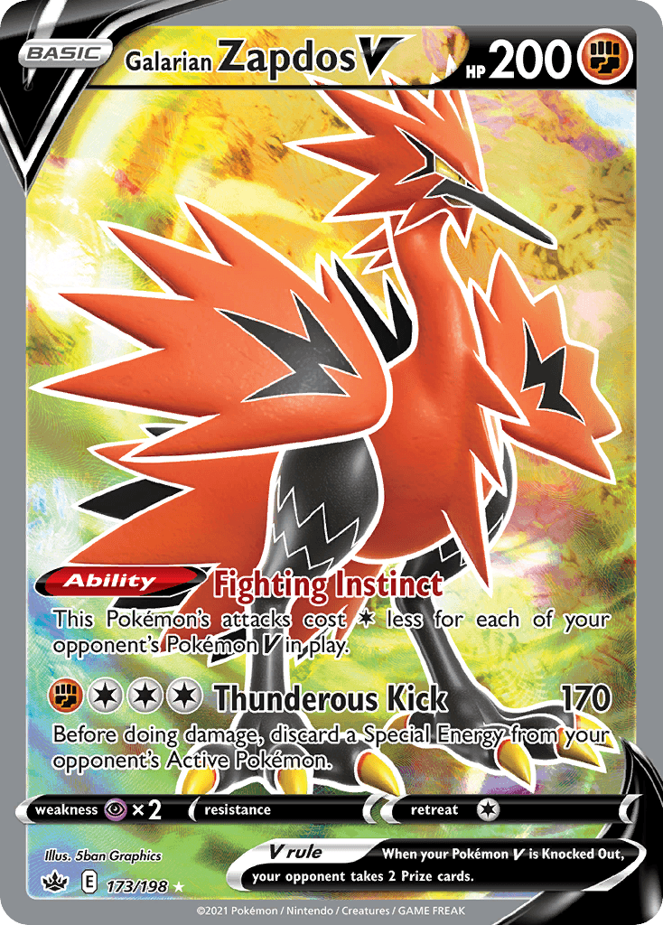 Galarian Zapdos V from Chilling Reign