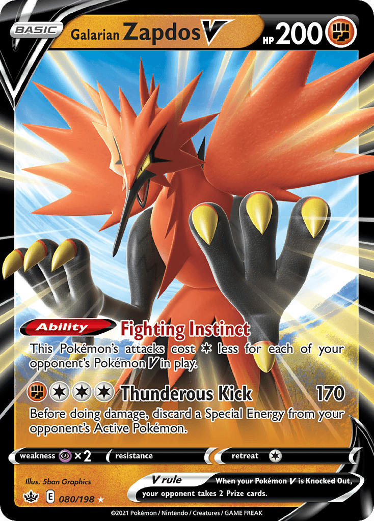 Galarian Zapdos V from Chilling Reign
