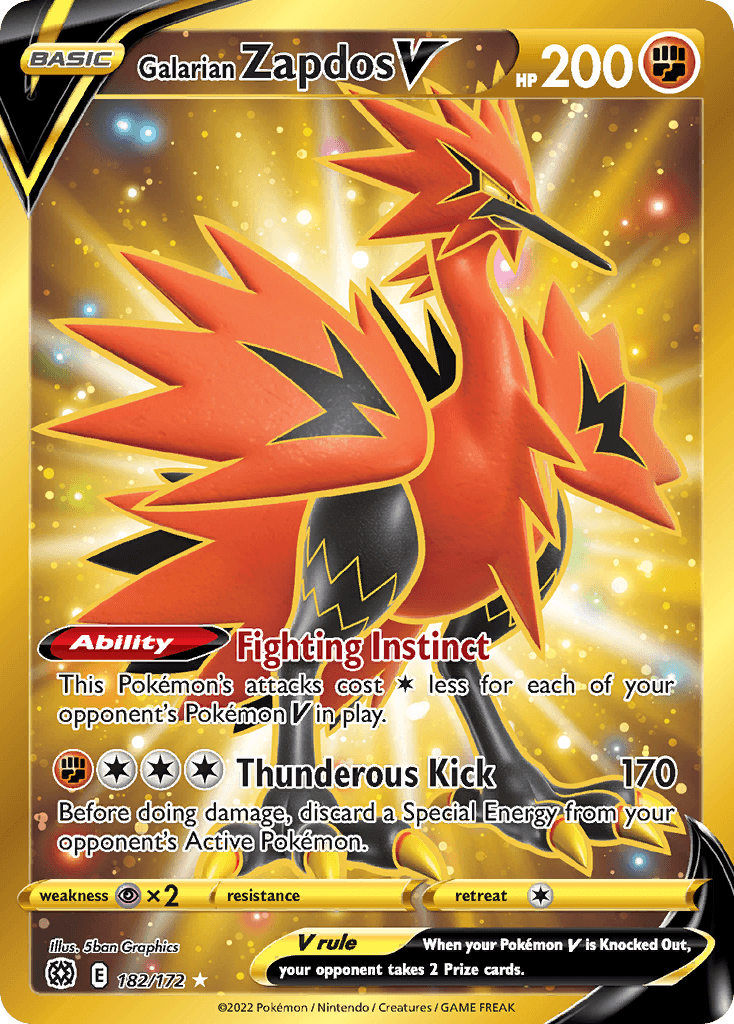 Galarian Zapdos V from Brilliant Stars
