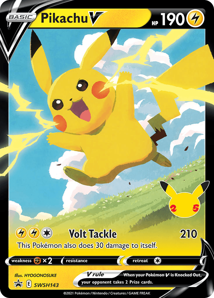 Pikachu V from SWSH Black Star Promos