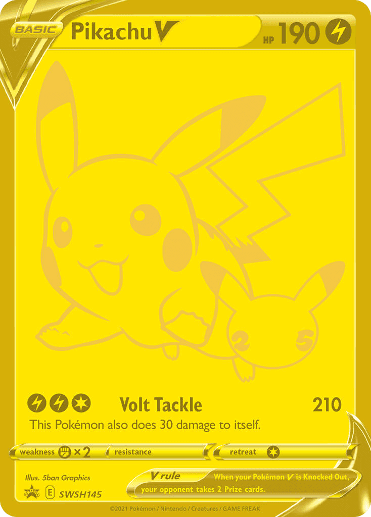 Pikachu V from SWSH Black Star Promos