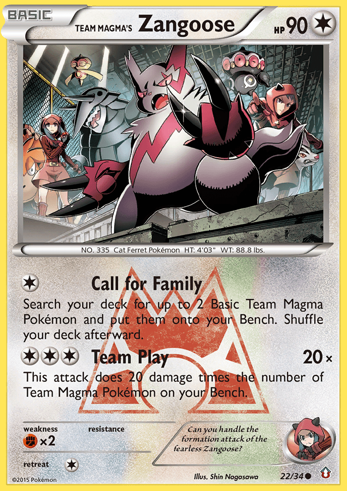 Team Magma's Zangoose from Double Crisis