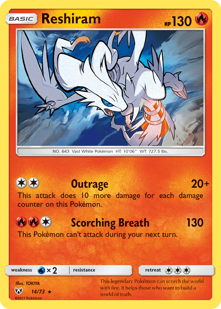 Reshiram from Shining Legends