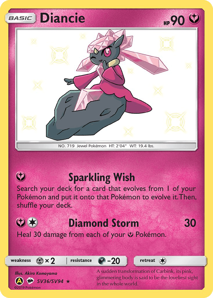 Diancie from Hidden Fates Shiny Vault