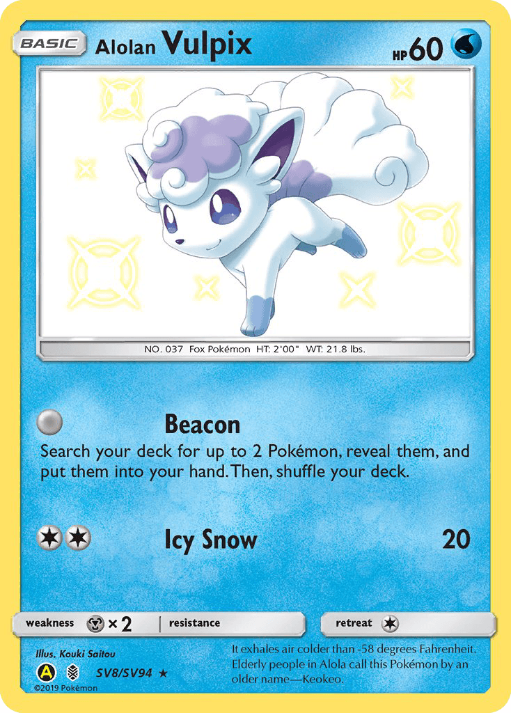 Alolan Vulpix from Hidden Fates Shiny Vault