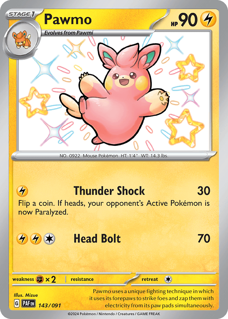 Pawmo from Paldean Fates