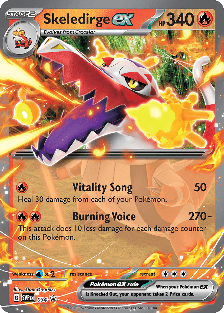 Skeledirge ex from Scarlet & Violet Black Star Promos