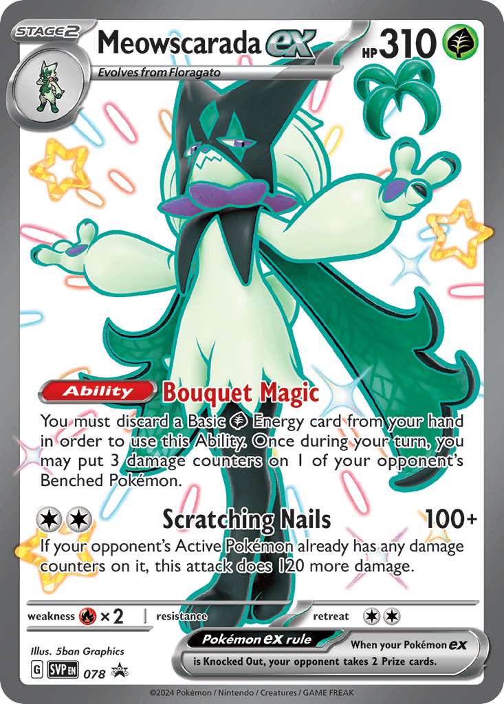 Meowscarada ex from Scarlet & Violet Black Star Promos
