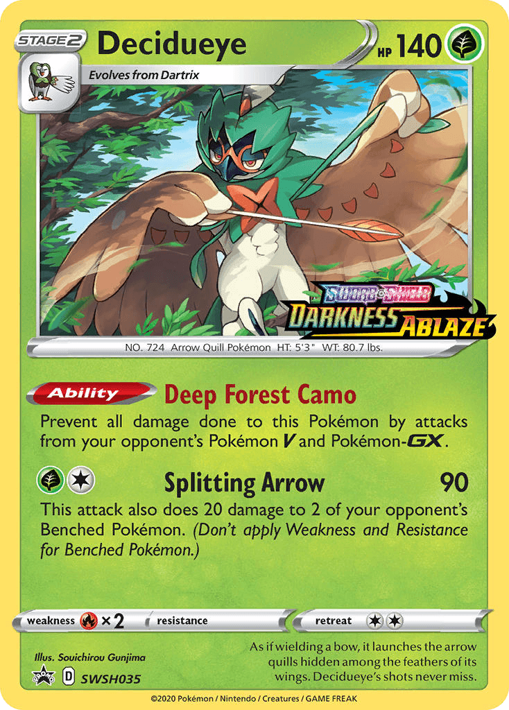 Decidueye from SWSH Black Star Promos